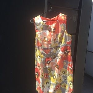 0065 Dressbarn  Size 14 Floral Print Pleated Dress